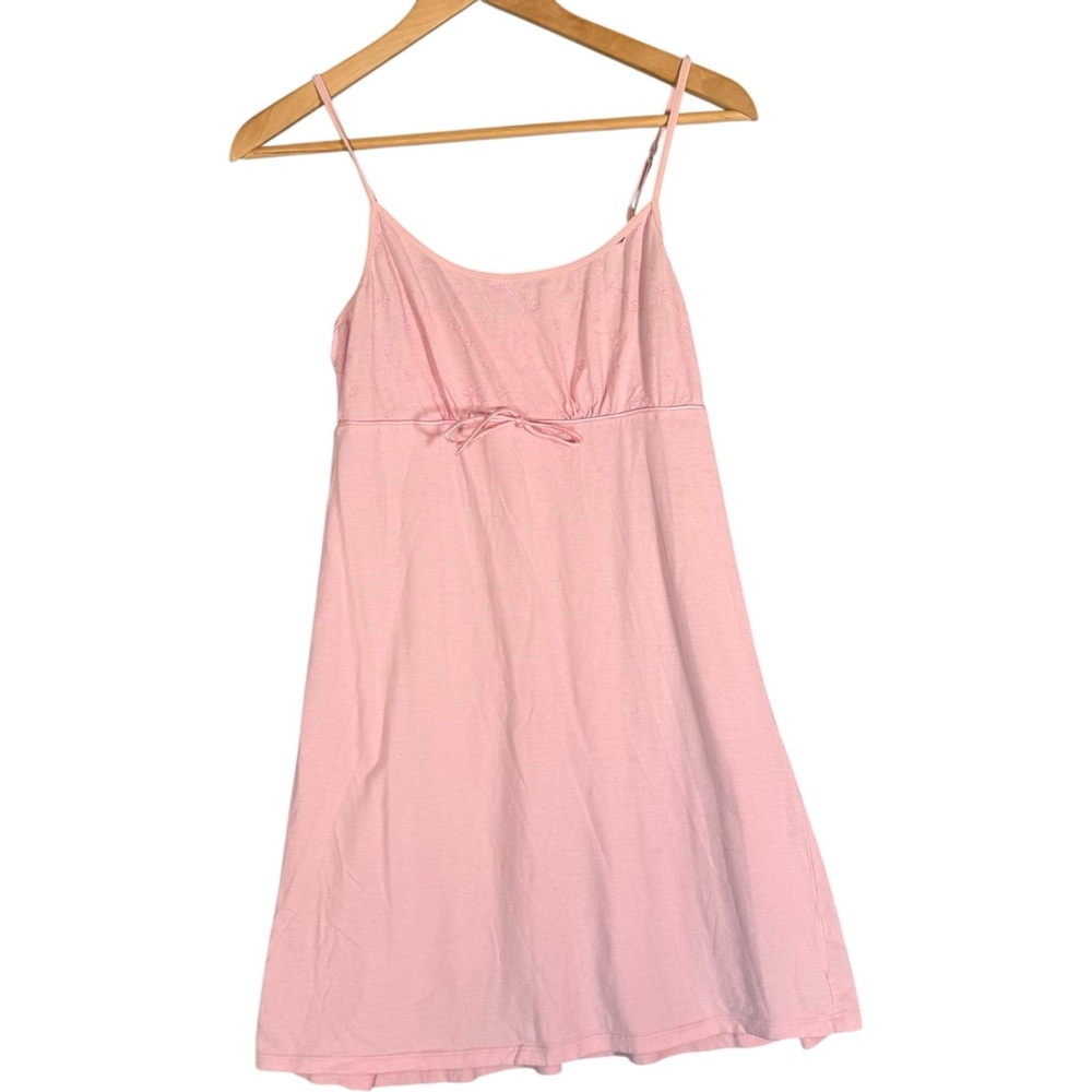Jasmine Intimates Pink Babydoll Tunic Top Embroidered 100% Cotton Coquette S